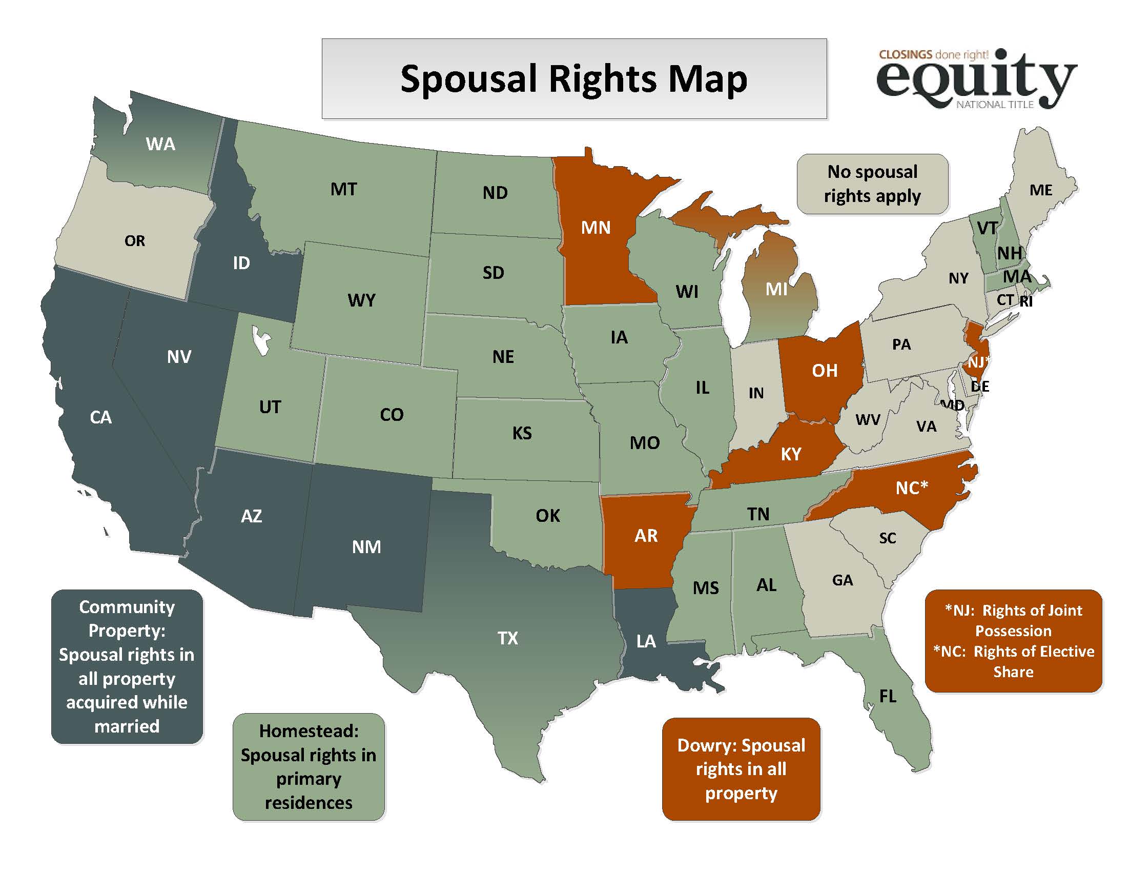 Spousal Rights Map Equity National Title